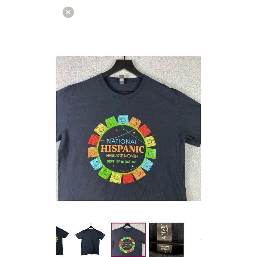 Anvil by Gildan National Hispanic Heritage Month T-Shirt Multi-Color L - Thumbnail 3