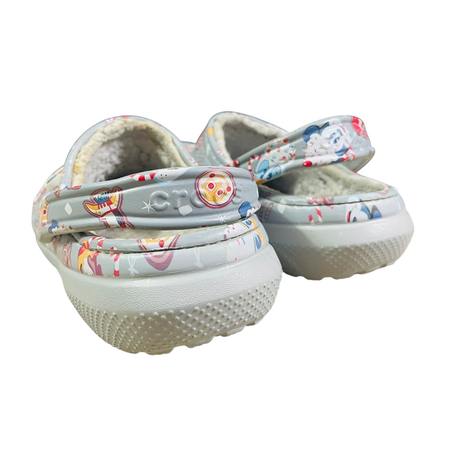 Disney Crocs Adult Gray Christmas Mickey Mouse Lined Clogs Womens Size 11 Mens 9 - Thumbnail 12