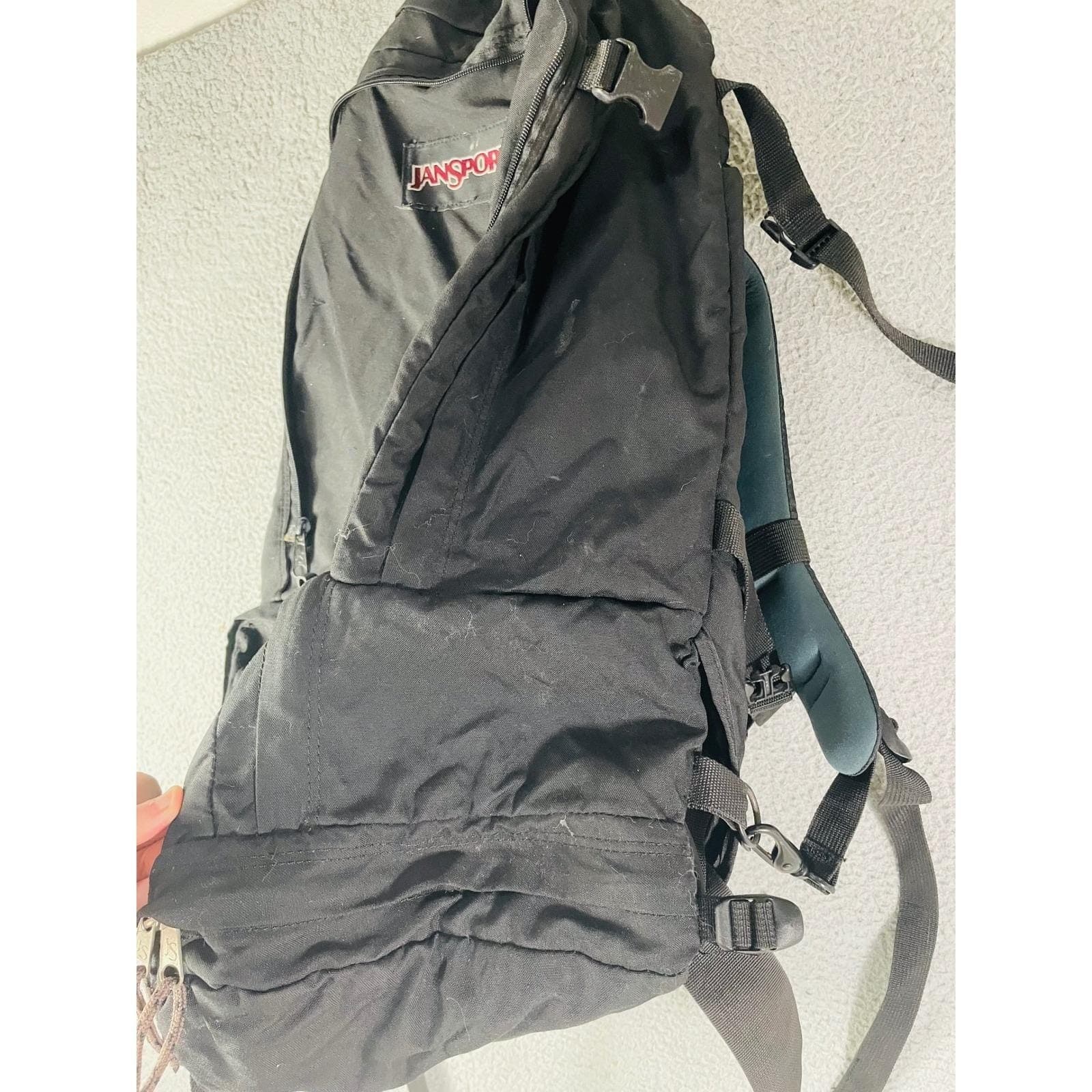 Vintage JanSport Internal Frame Backpack Black Hiking Camping Trail Pack Gear - Thumbnail 5