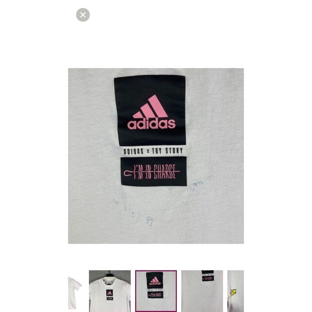 Adidas x Toy Story Youth T-Shirt Size L White Disney Pixar Kids Unisex Tee - Thumbnail 4