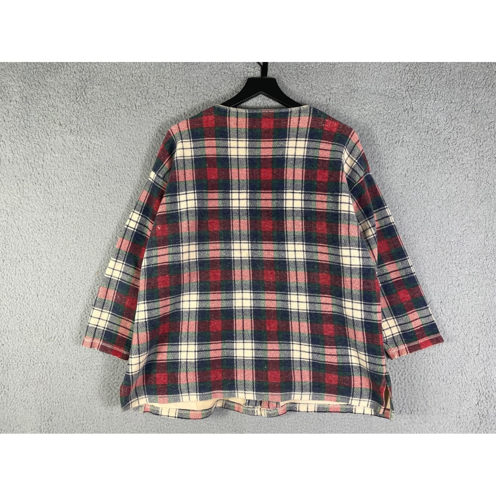 Express Tricot Plaid Button Front Coatigan Vintage Cardigan Jacket Women XL - Thumbnail 6