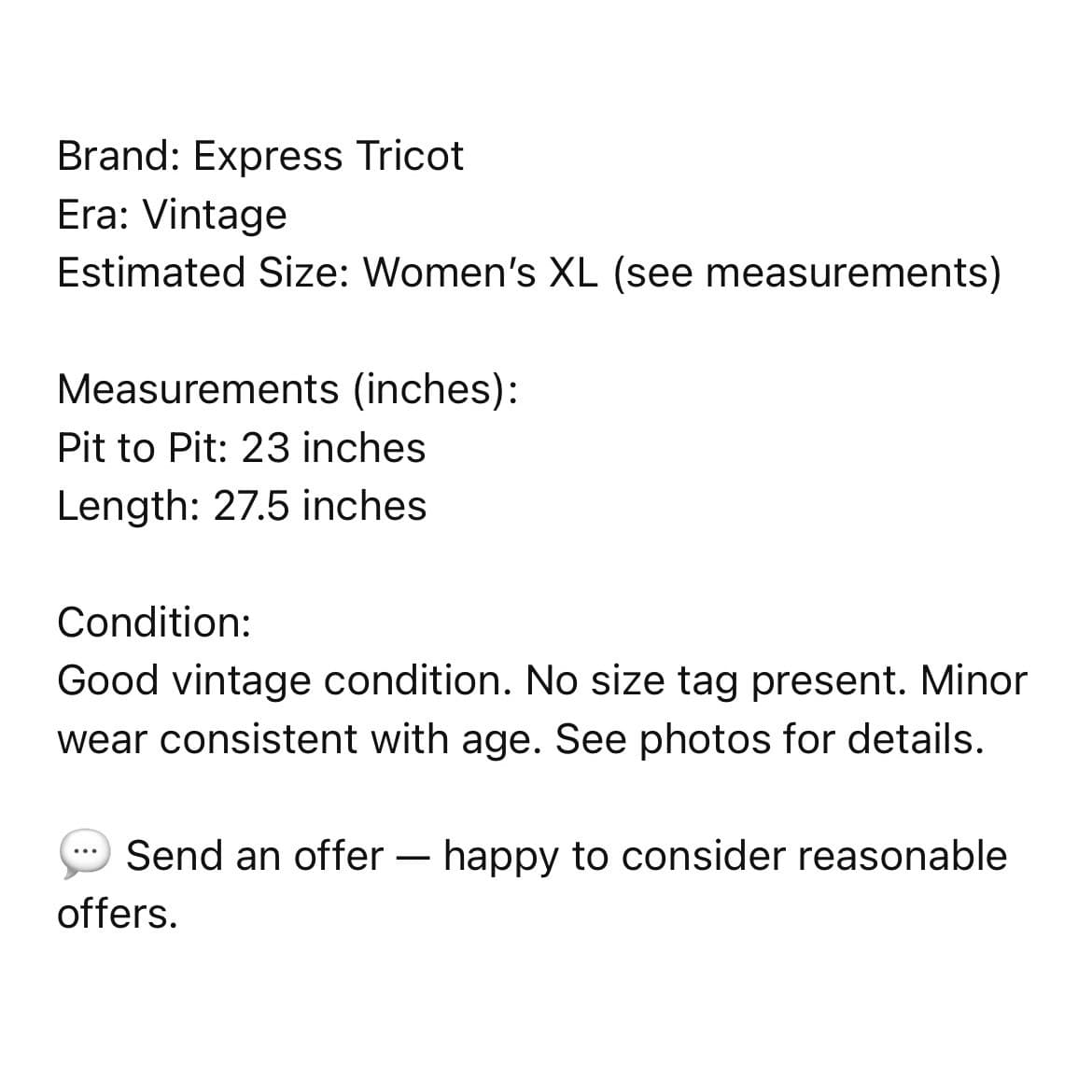 Express Tricot Plaid Button Front Coatigan Vintage Cardigan Jacket Women XL - Thumbnail 3