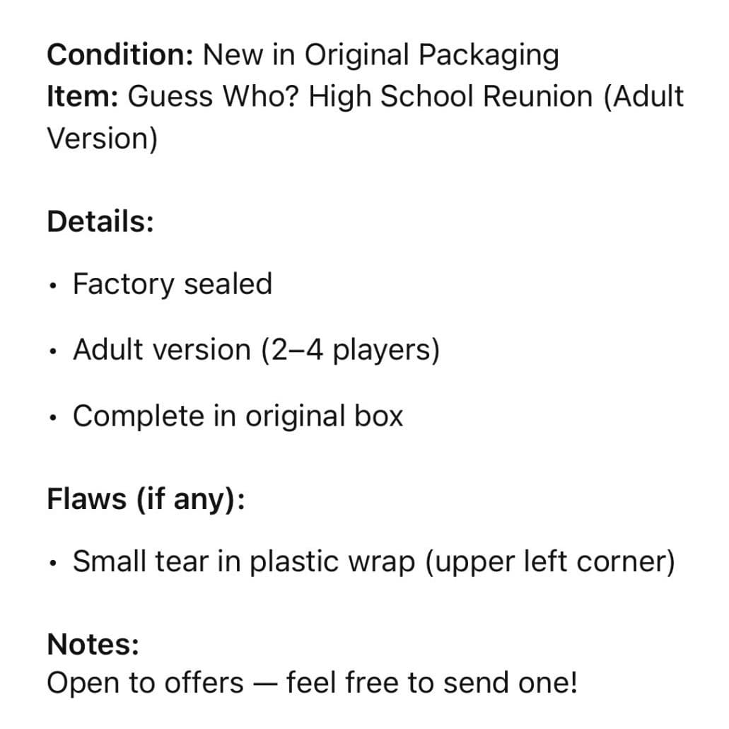 Guess Who High School Reunion Hasbro Adult Parody Board Game New Sealed Party - Thumbnail 3