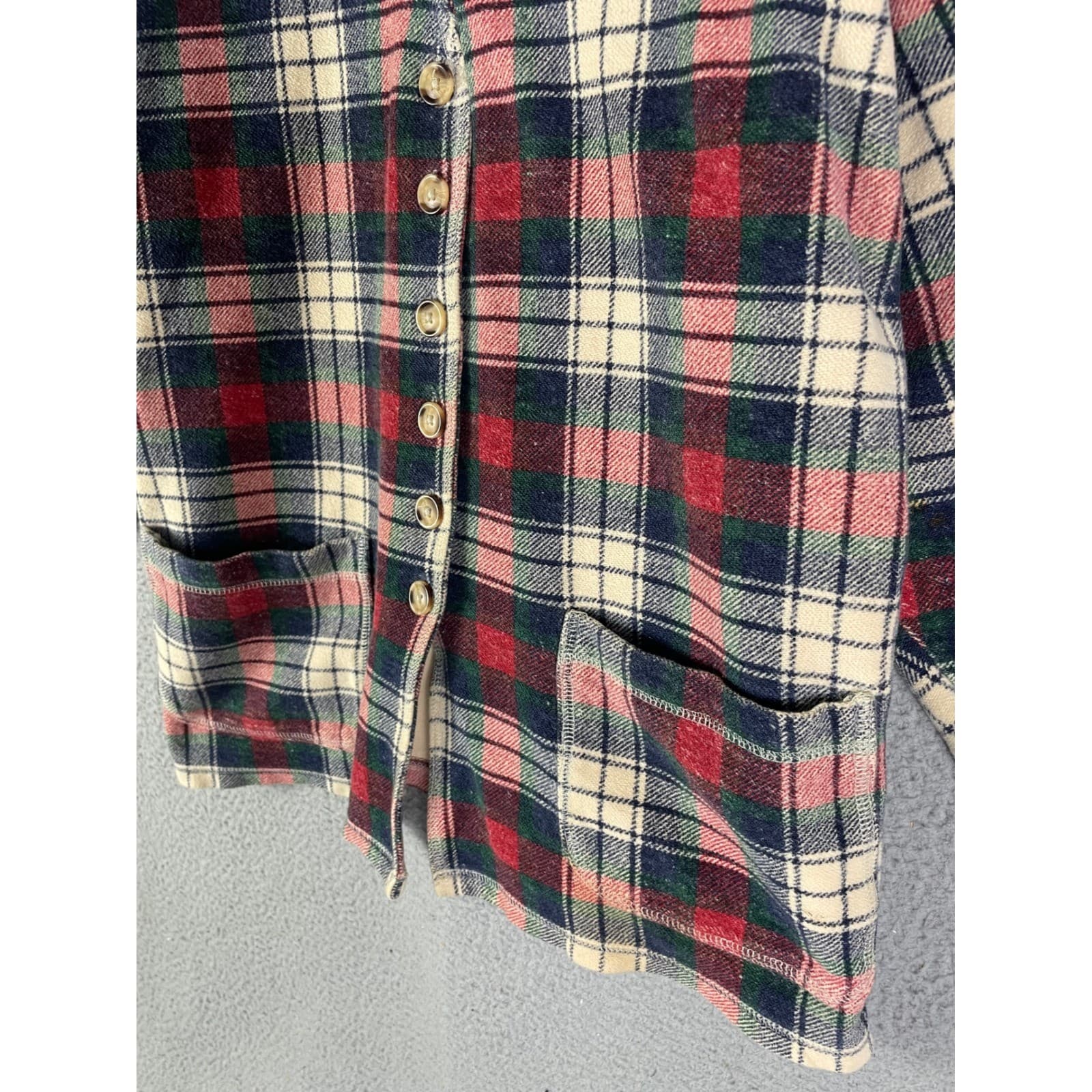Express Tricot Plaid Button Front Coatigan Vintage Cardigan Jacket Women XL - Thumbnail 9