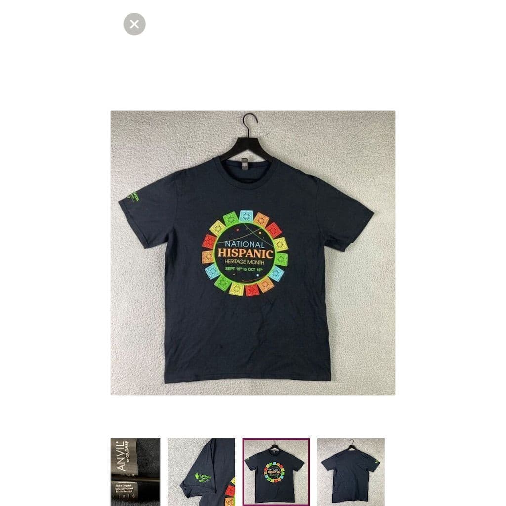 Anvil by Gildan National Hispanic Heritage Month T-Shirt Multi-Color L - Thumbnail 6