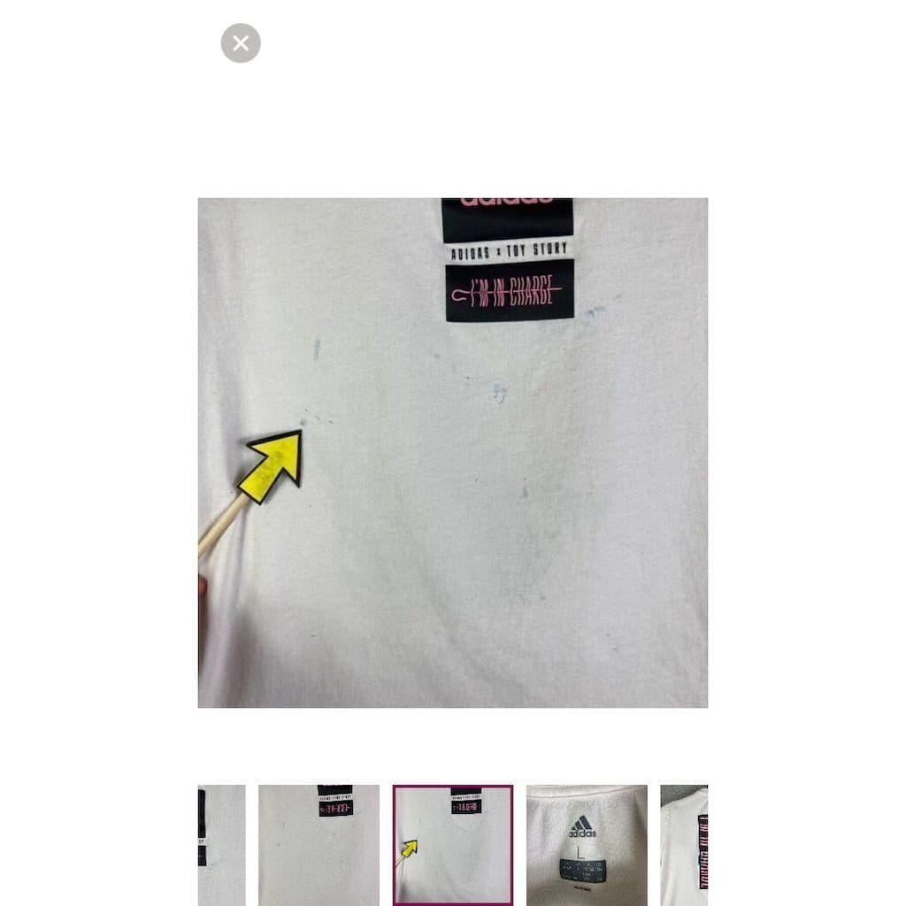 Adidas x Toy Story Youth T-Shirt Size L White Disney Pixar Kids Unisex Tee - Thumbnail 6