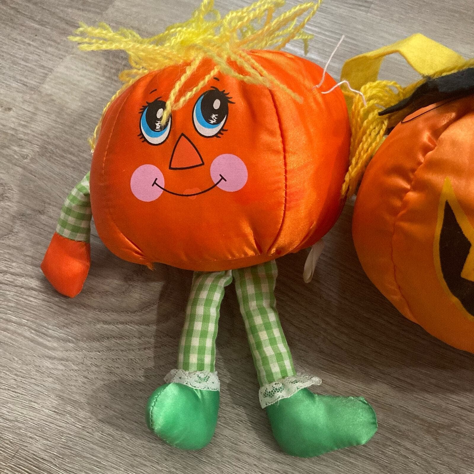 Vintage Grayhound Halloween Pumpkin Plush Toys - Set of 2 Small 6-14 in - Thumbnail 3