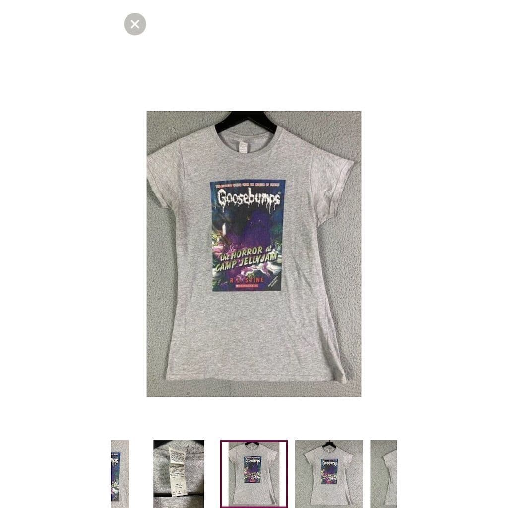 Goosebumps "The Horror at Camp Jellyjam" Juniors Gray Graphic T-Shirt M - Thumbnail 4