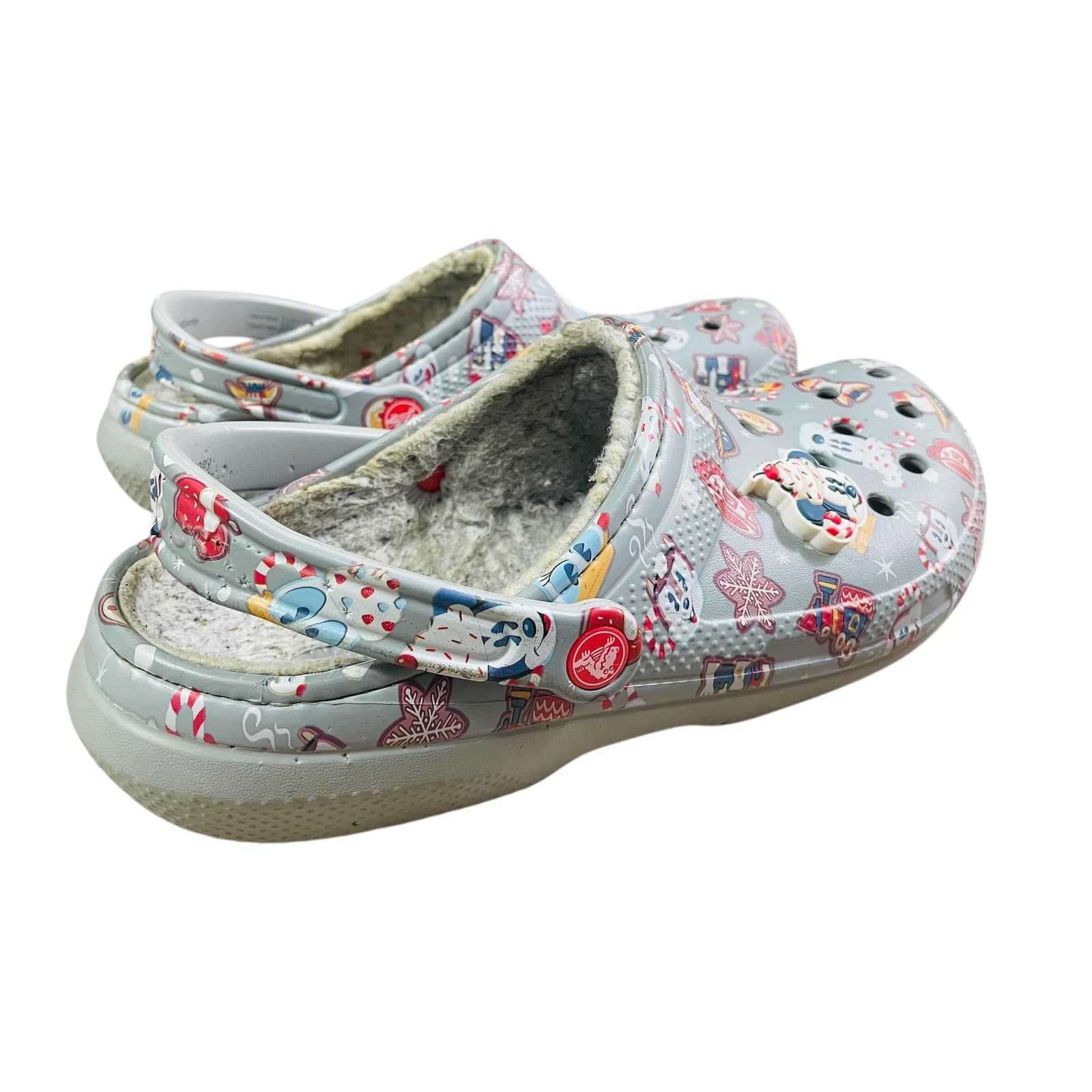 Disney Crocs Adult Gray Christmas Mickey Mouse Lined Clogs Womens Size 11 Mens 9 - Thumbnail 8