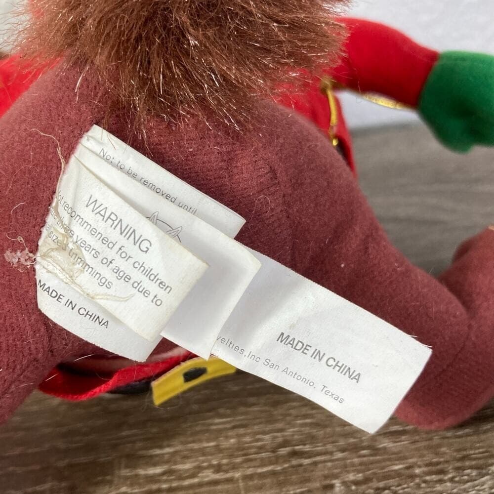 Vintage 1997 Looney Tunes Taz Santa Plush Doll Christmas Decor Warner Bros 7 in - Thumbnail 2