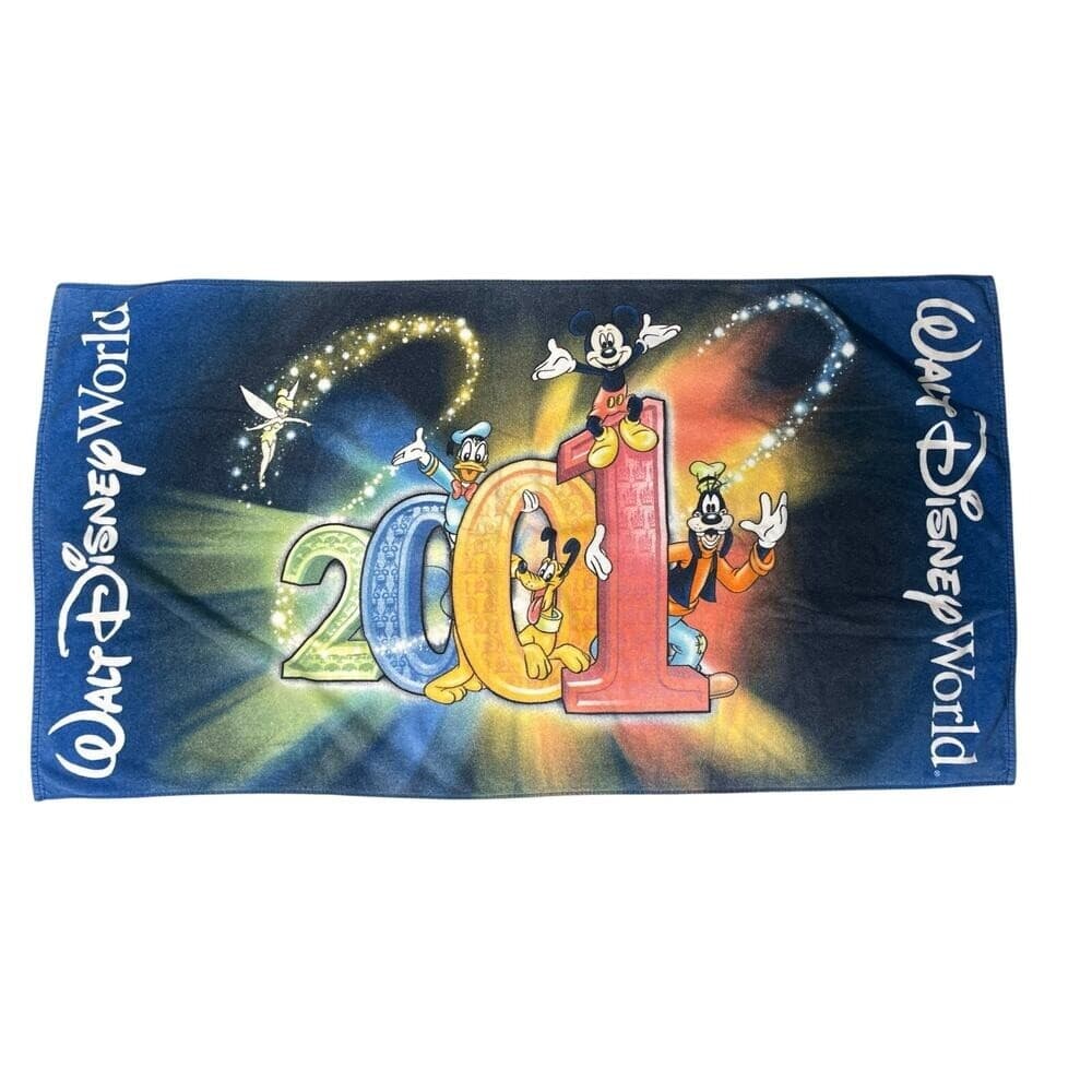 Vintage Walt Disney World 2001 Beach Towel Mickey Donald Goofy Pluto - Thumbnail 2