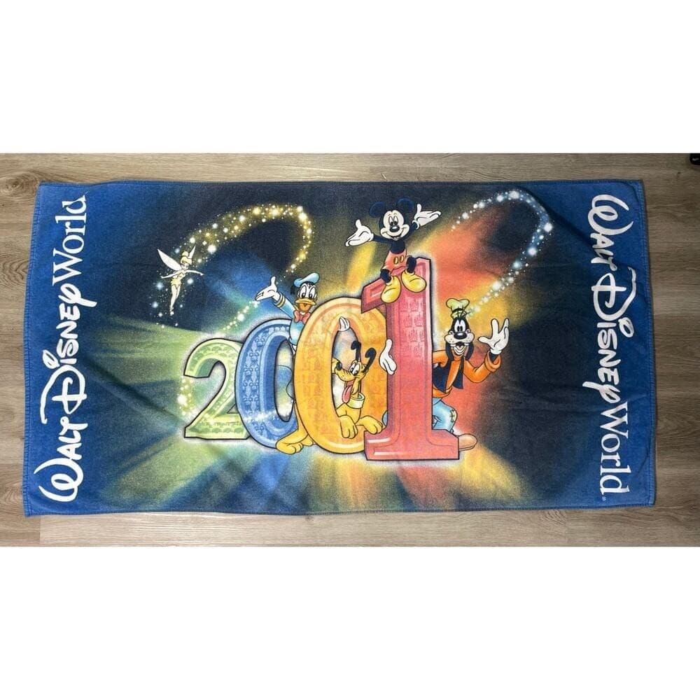 Vintage Walt Disney World 2001 Beach Towel Mickey Donald Goofy Pluto - Thumbnail 8