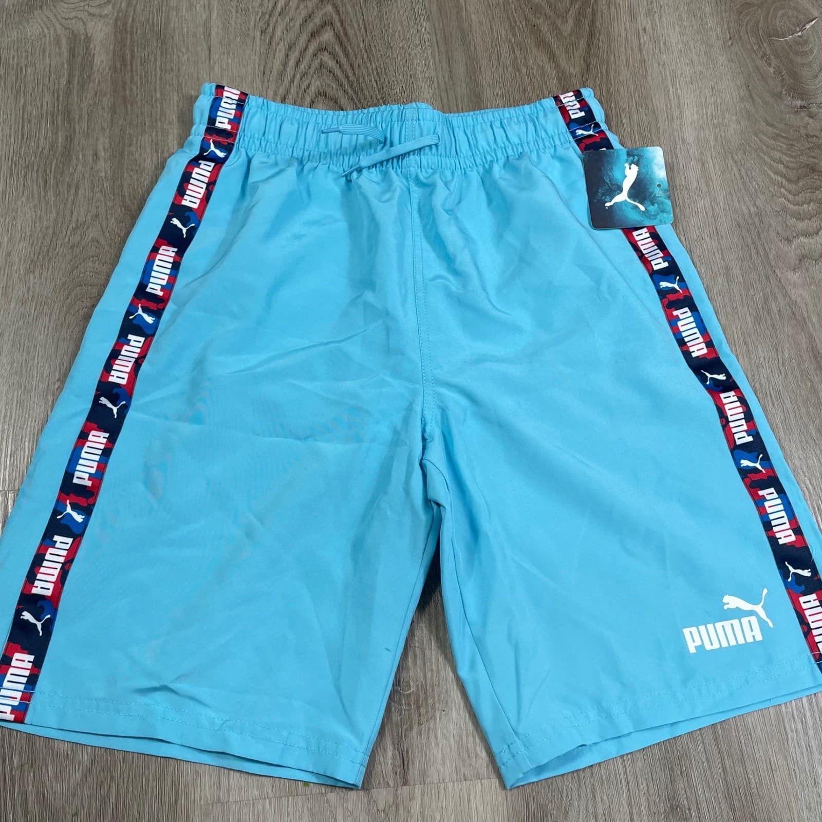 Puma Athletic Shorts Womens Large Blue Training Gym Workout Running Logo - Thumbnail 10