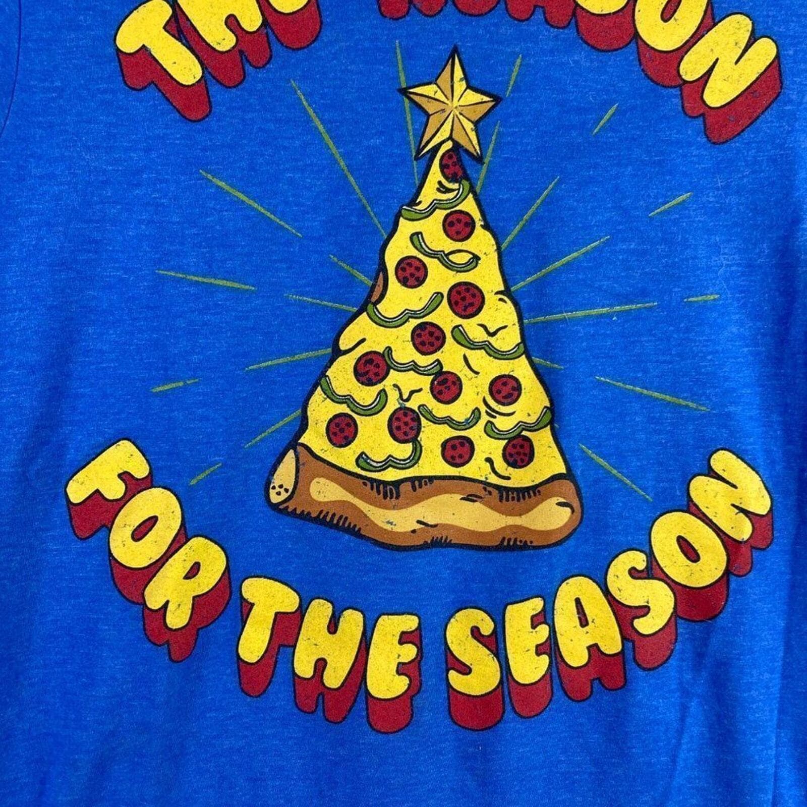 Christmas T-Shirt Size Medium Pizza Graphic Reason For The Season Top Adult Mens - Thumbnail 5