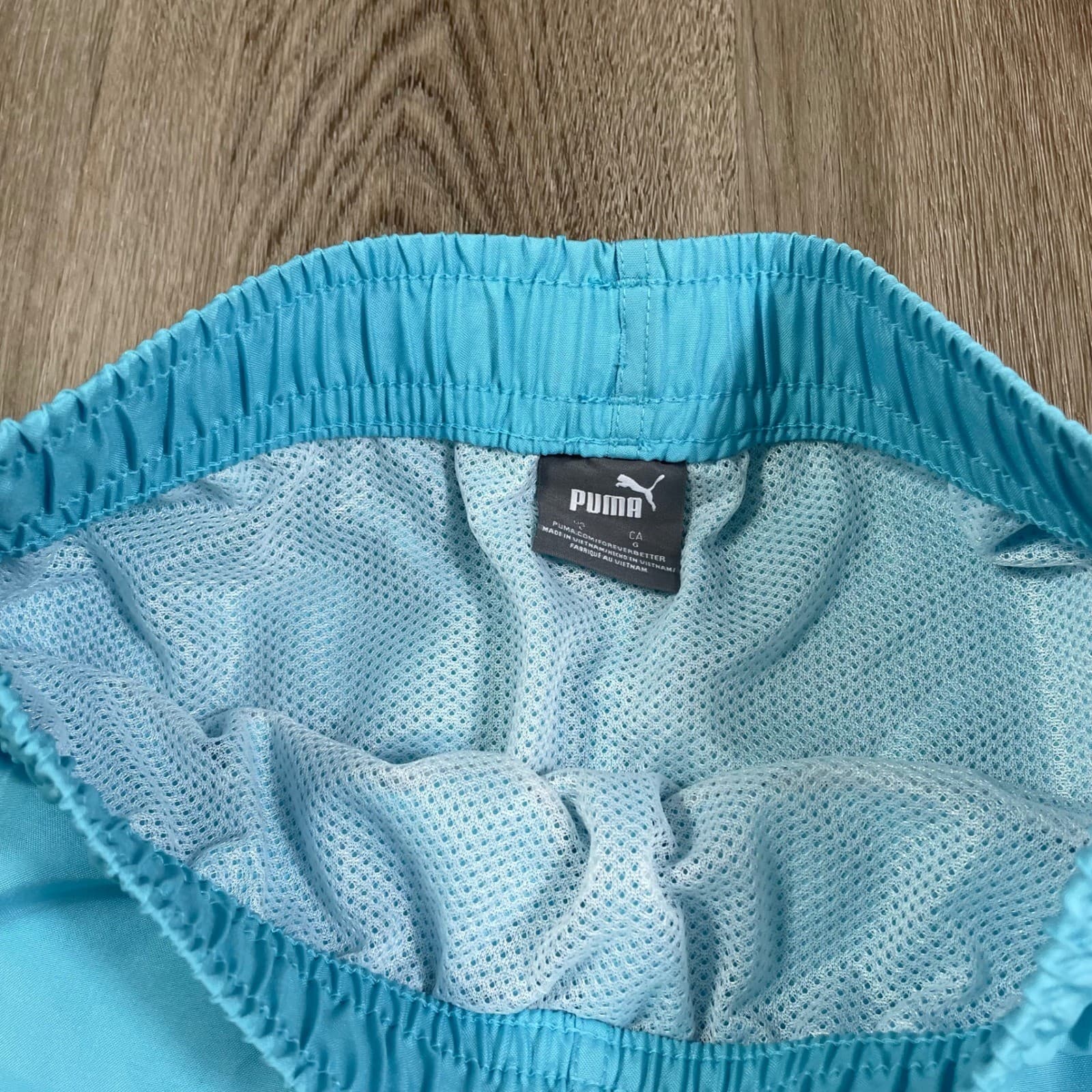 Puma Athletic Shorts Womens Large Blue Training Gym Workout Running Logo - Thumbnail 11