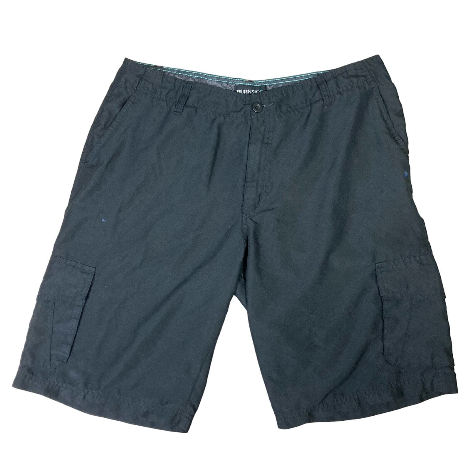 Men's Black Cargo Shorts Size 36 Casual Multiple Pockets