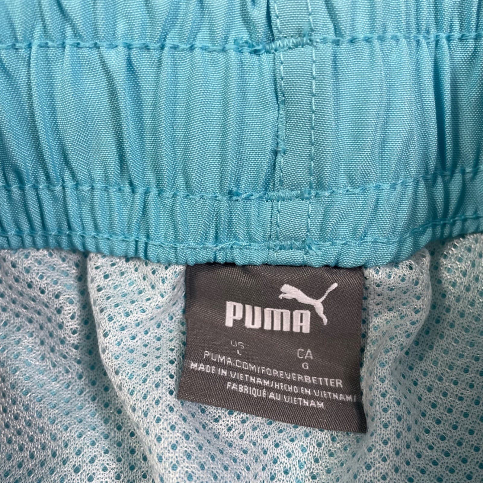 Puma Athletic Shorts Womens Large Blue Training Gym Workout Running Logo - Thumbnail 2