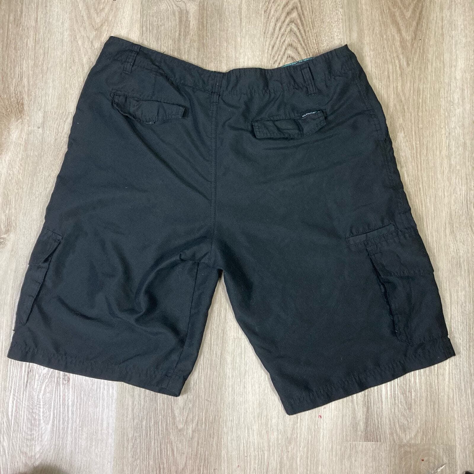 Men's Black Cargo Shorts Size 36 Casual Multiple Pockets - Thumbnail 5