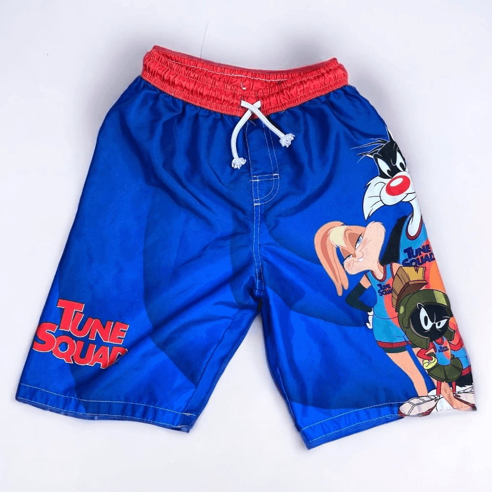 Space Jam Swim Trunks Shorts Youth Size M 10/12 Tune Squad Swimsuit Swimwear
