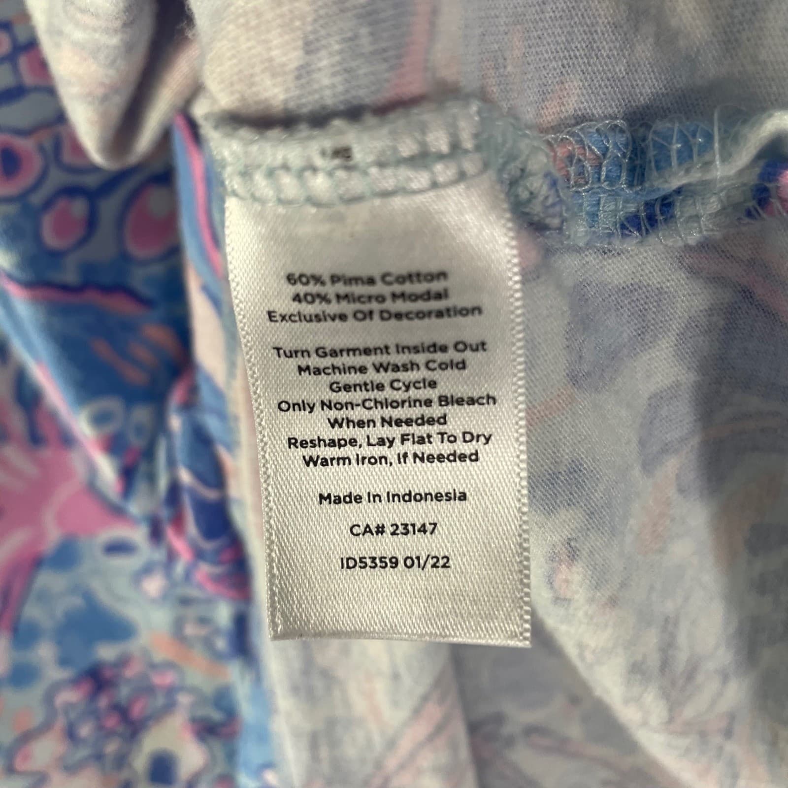 Talbots Tunic Top Womens XL Blue Floral Lace Trim 3/4 Sleeve Cotton Modal Boho - Thumbnail 7