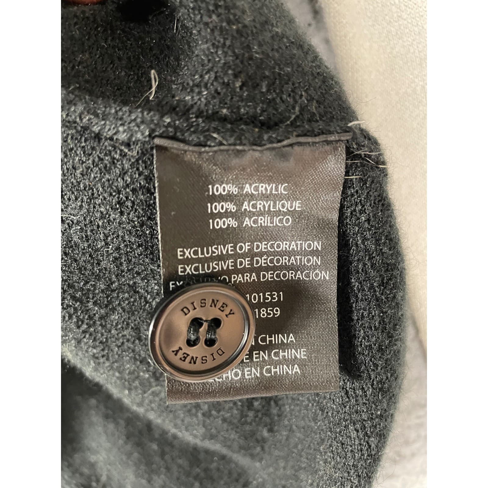 Disney Jack Skellington Cardigan Men's Medium Black Gray Varsity Style Sweater - Thumbnail 4