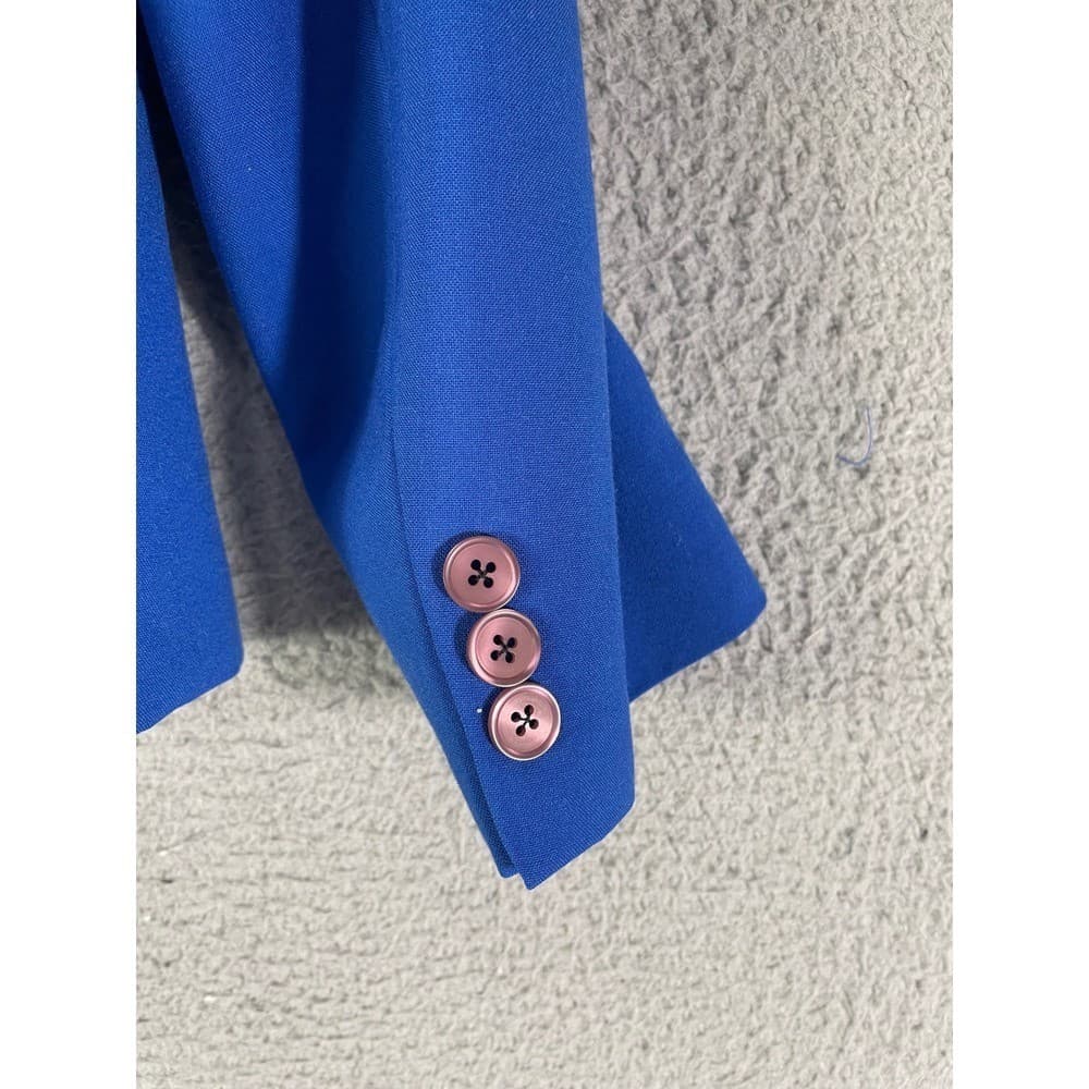 Vintage Blue Blazer Womens Size 10 Baroness Padded Shoulder Career Jacket USA - Thumbnail 10