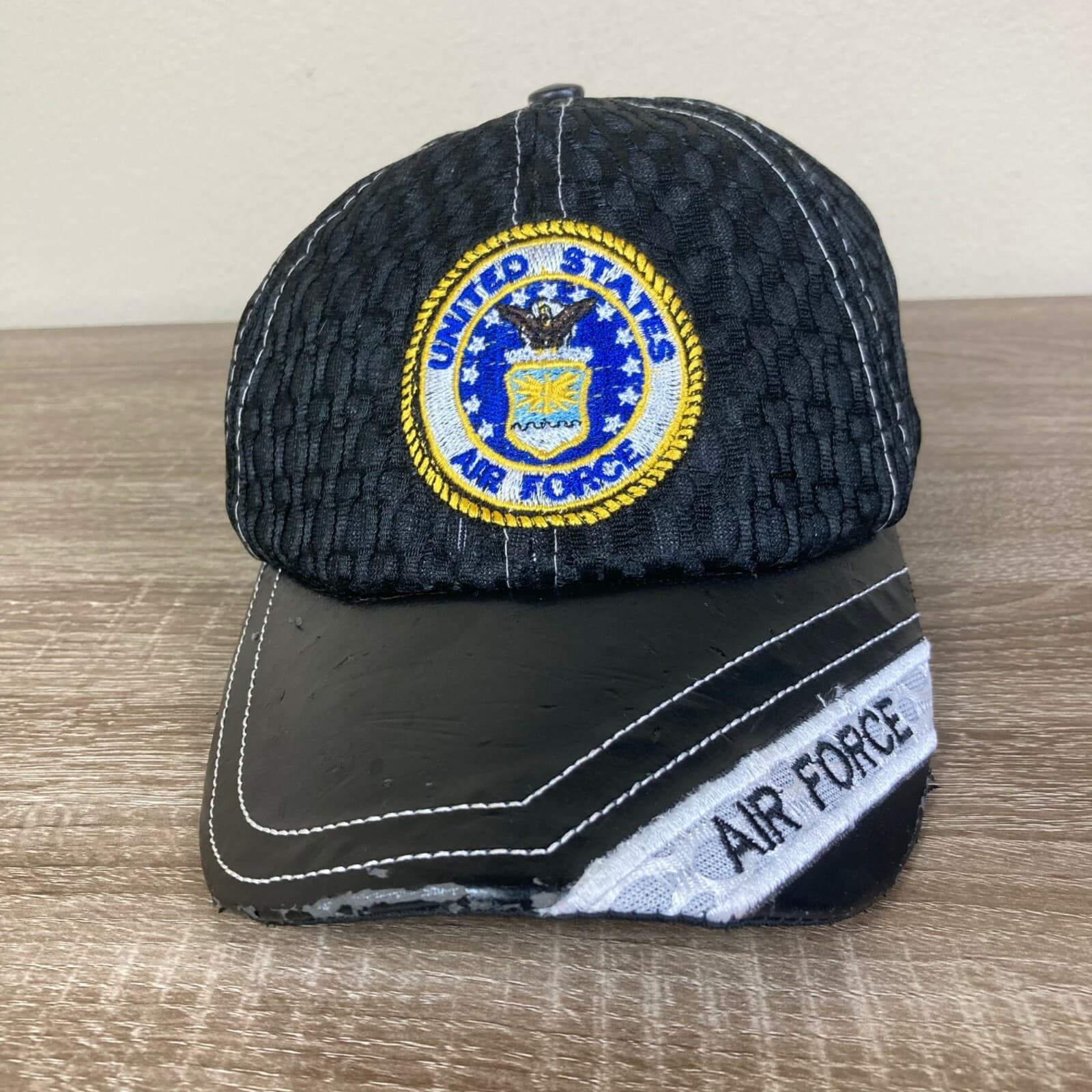 United States Air Force Hat USAF Unisex Military Embroidered USA Vet Black OSFA - Thumbnail 2