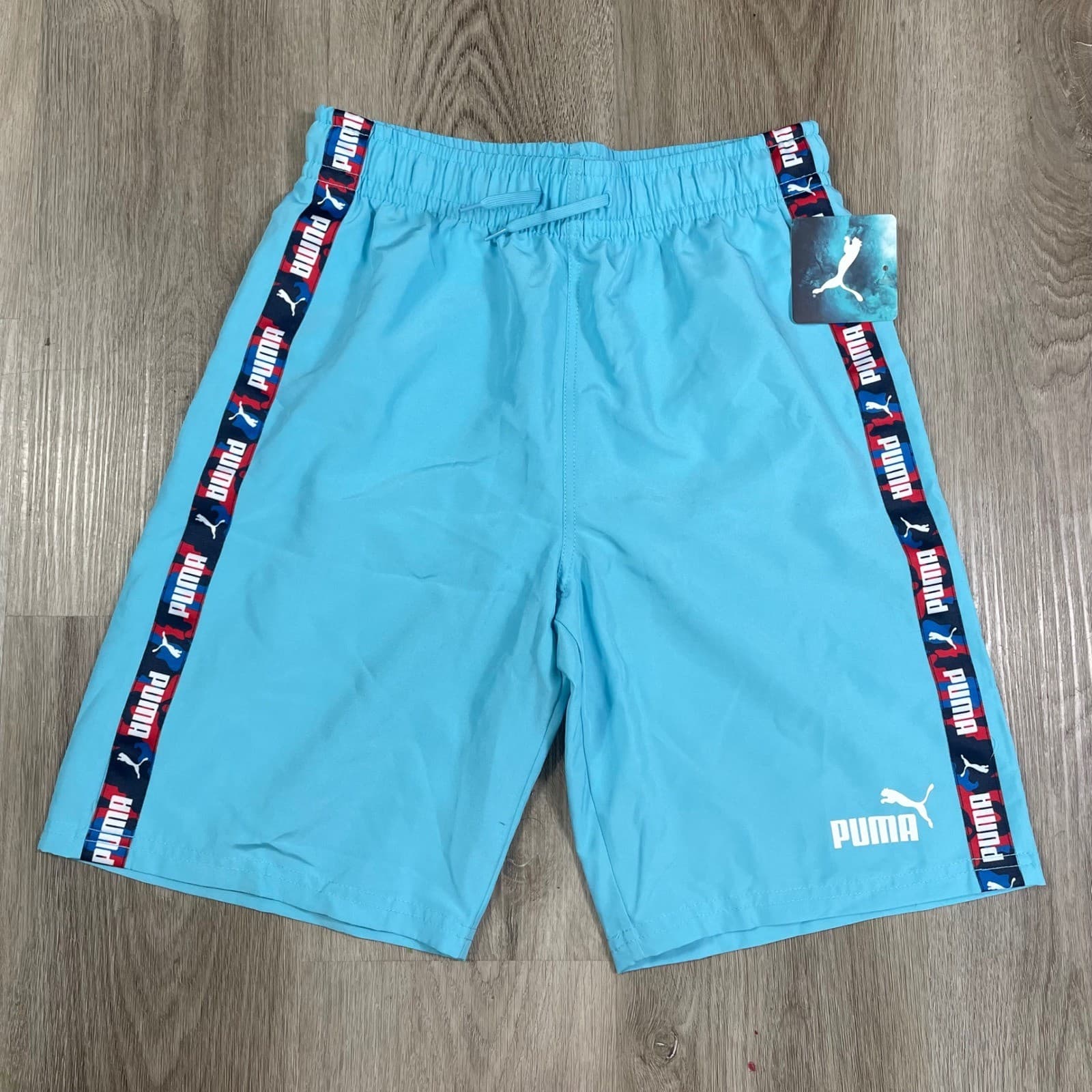 Puma Athletic Shorts Womens Large Blue Training Gym Workout Running Logo - Thumbnail 5