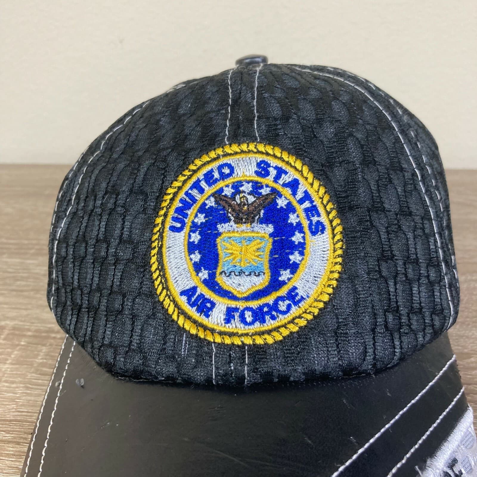United States Air Force Hat USAF Unisex Military Embroidered USA Vet Black OSFA - Thumbnail 4