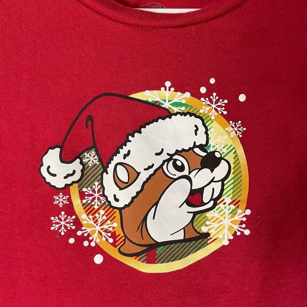 Buc-ee's Bucees 2023 Christmas Shirt Youth L Red Gingerbread Holiday Graphic Tee - Thumbnail 7