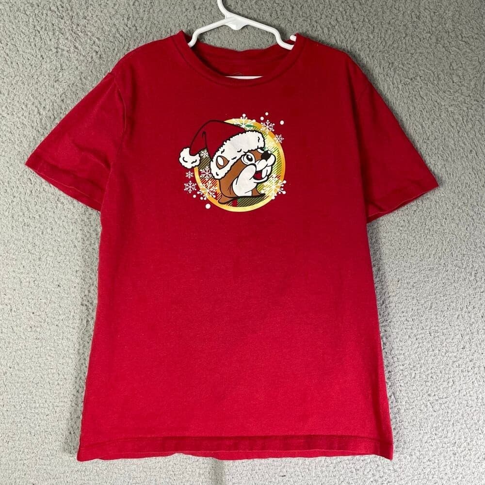 Buc-ee's Bucees 2023 Christmas Shirt Youth L Red Gingerbread Holiday Graphic Tee - Thumbnail 3