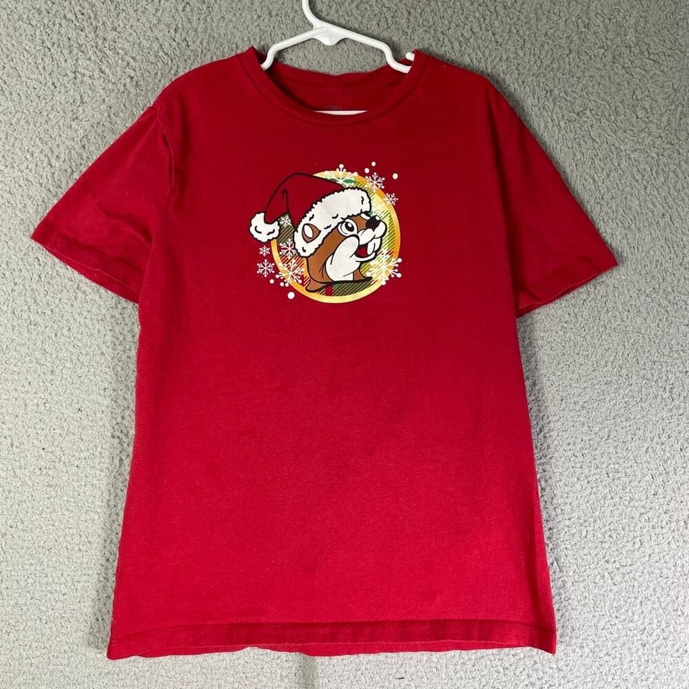 Buc-ee's Bucees 2023 Christmas Shirt Youth L Red Gingerbread Holiday Graphic Tee - Thumbnail 6