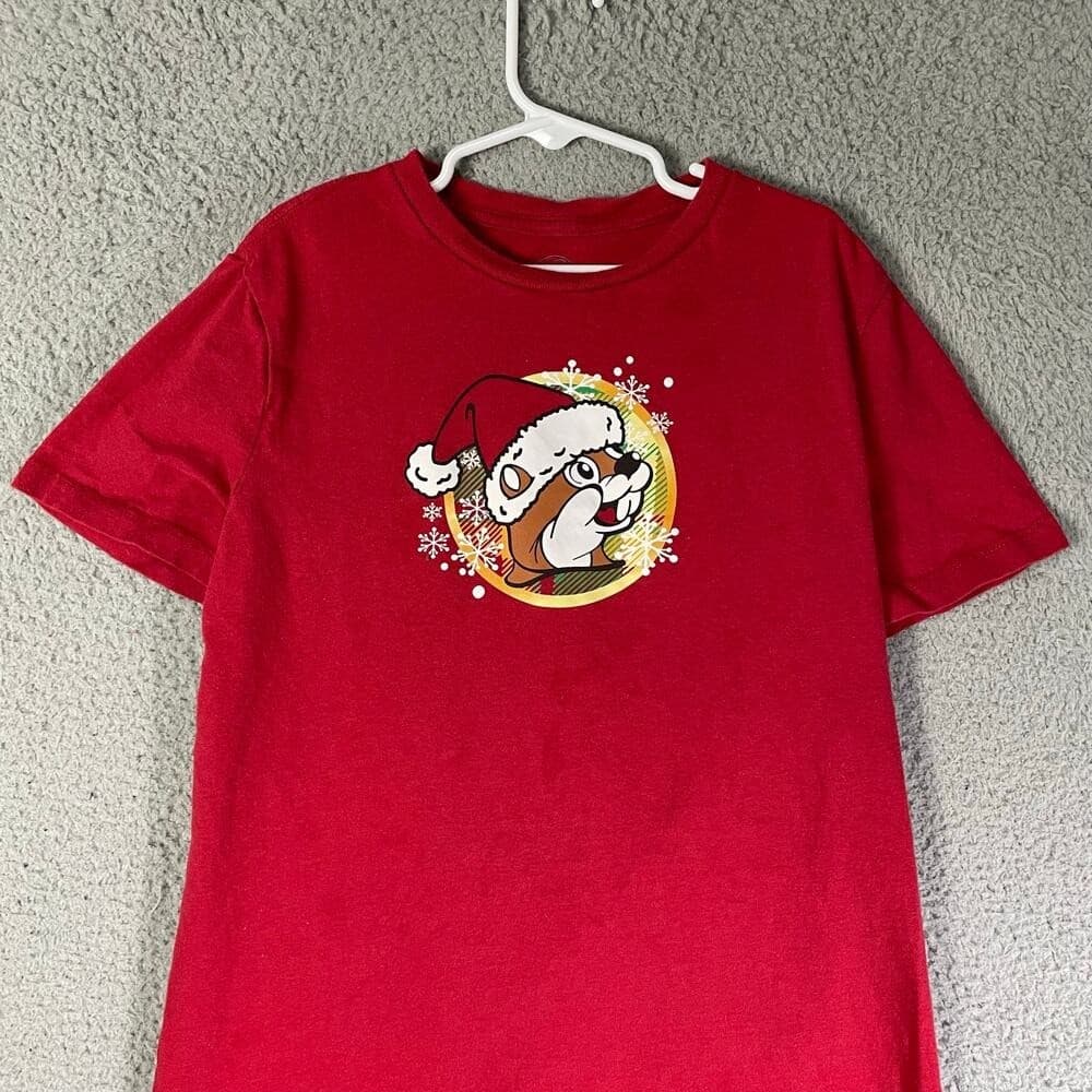 Buc-ee's Bucees 2023 Christmas Shirt Youth L Red Gingerbread Holiday Graphic Tee - Thumbnail 10