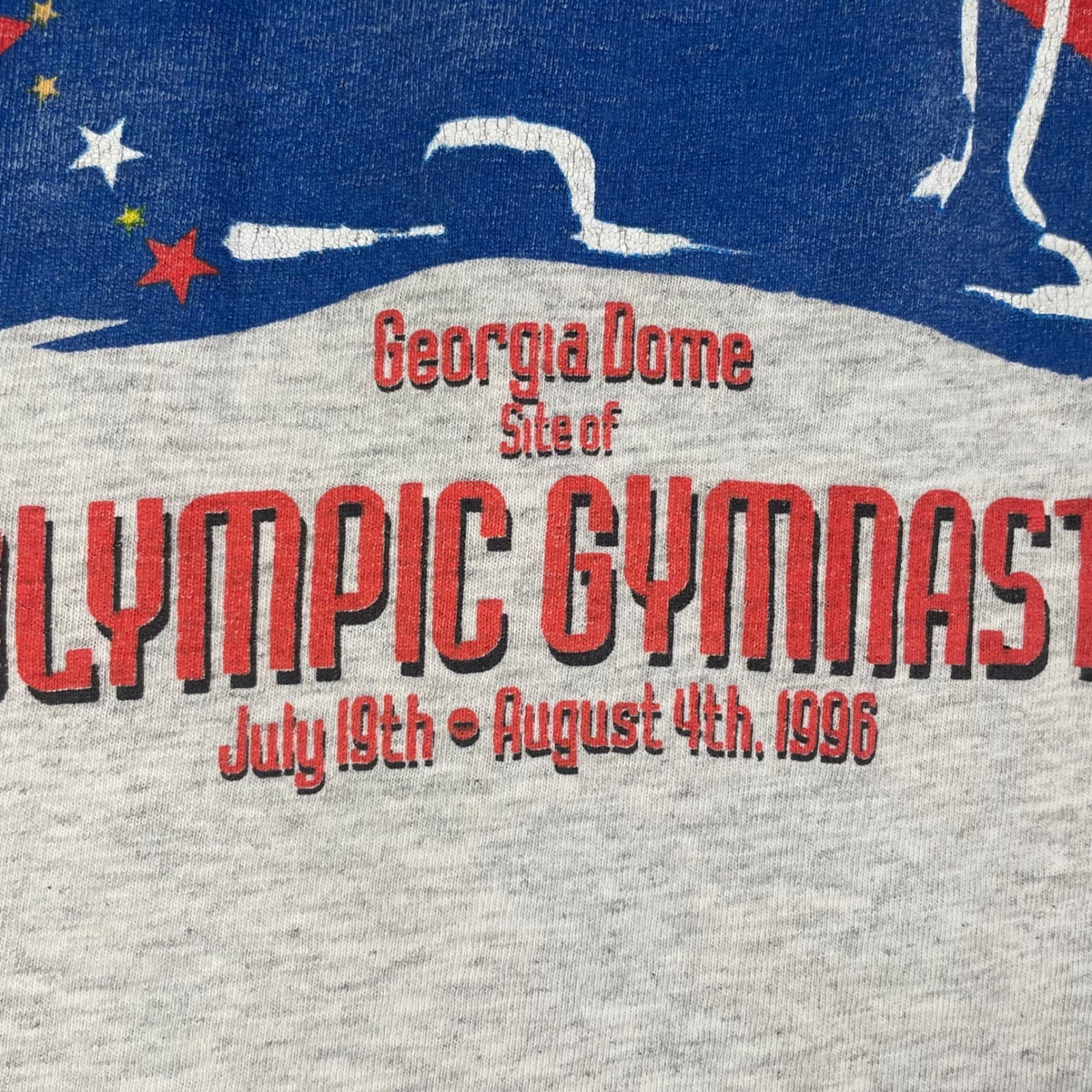 1996 Atlanta Olympics Gymnastics T Shirt Mens L Hanes Heavyweight Centennial - Thumbnail 8