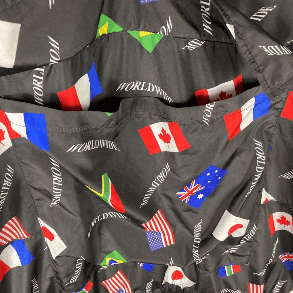 Forever 21 Windbreaker Jacket 1/4 Zip Mens Size Large Flag Graphic Worldwide - Thumbnail 7