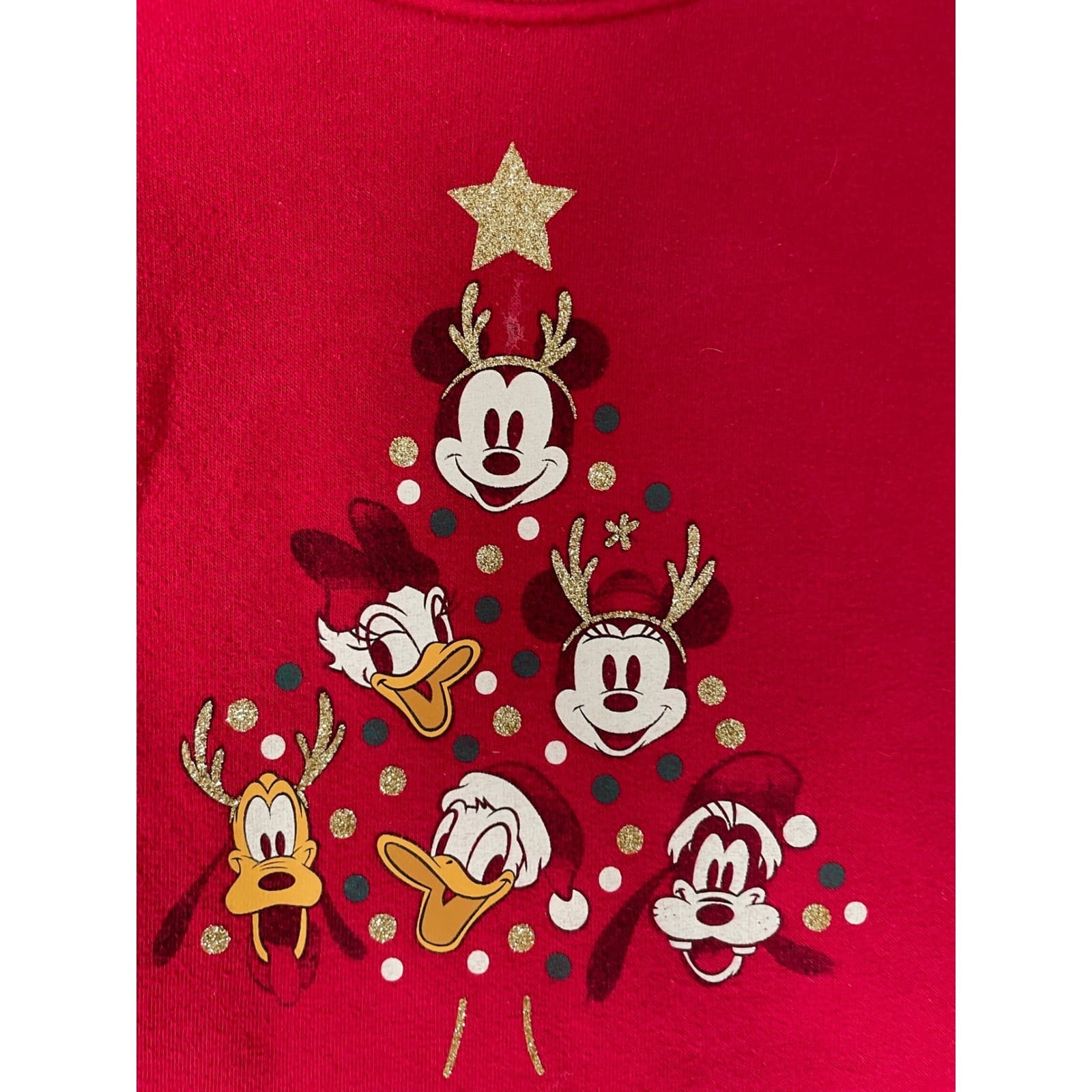 Disney Jumping Beans Red Kids Christmas Sweatshirt Mickey Mouse Size 5 - Thumbnail 7
