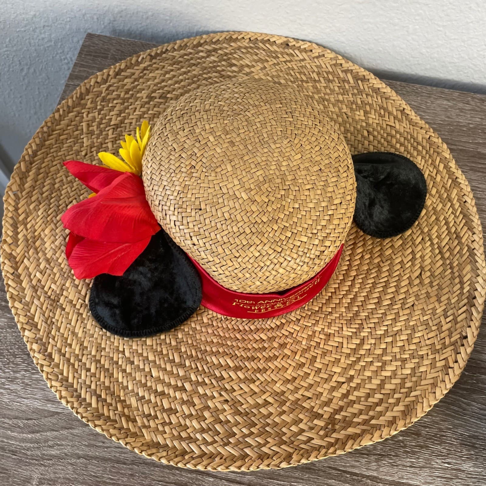 Disney Epcot Flower Garden Festival 2003 10th Anniversary Straw Hat Small - Thumbnail 10