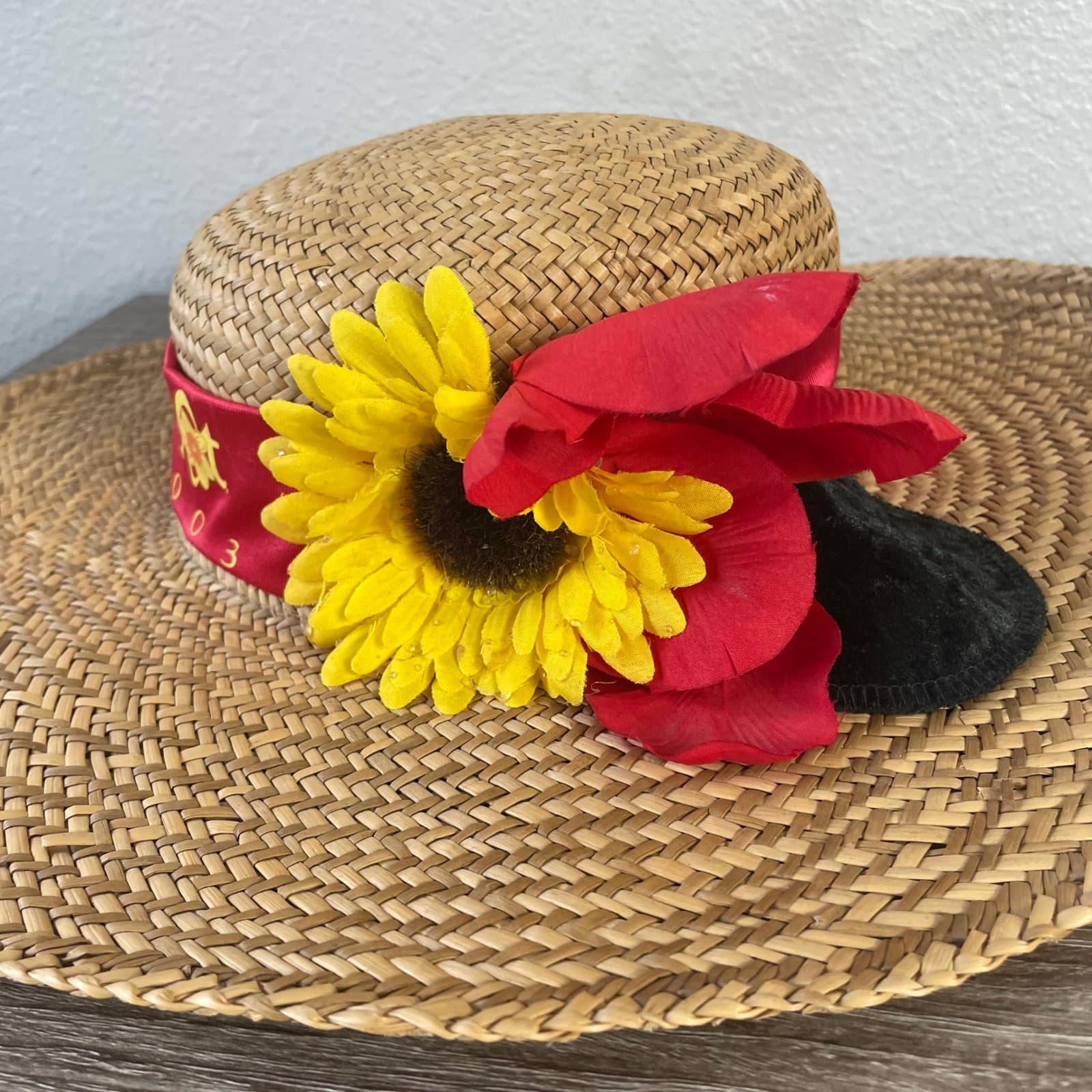 Disney Epcot Flower Garden Festival 2003 10th Anniversary Straw Hat Small - Thumbnail 6
