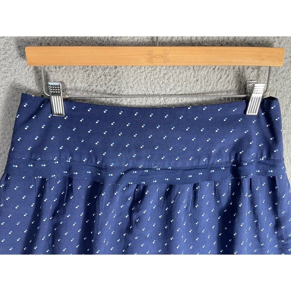 Gap Navy Blue Polka Dot Rayon Skirt Size 4 A-Line Flowy Zip Back Boho - Thumbnail 4
