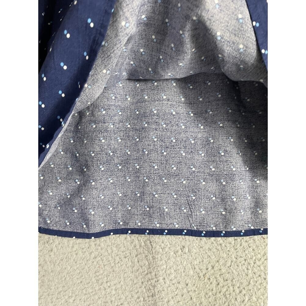 Gap Navy Blue Polka Dot Rayon Skirt Size 4 A-Line Flowy Zip Back Boho - Thumbnail 6