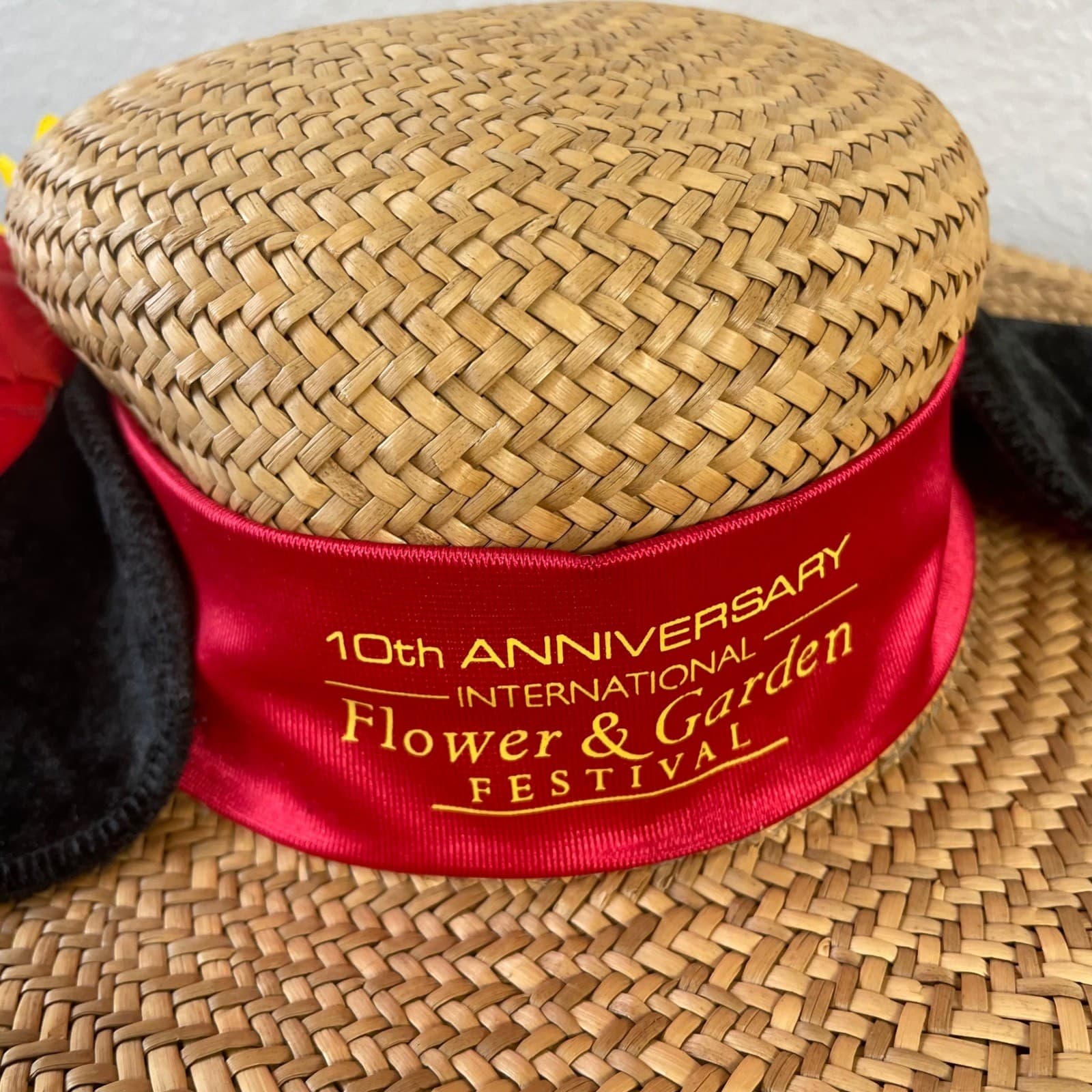 Disney Epcot Flower Garden Festival 2003 10th Anniversary Straw Hat Small - Thumbnail 4