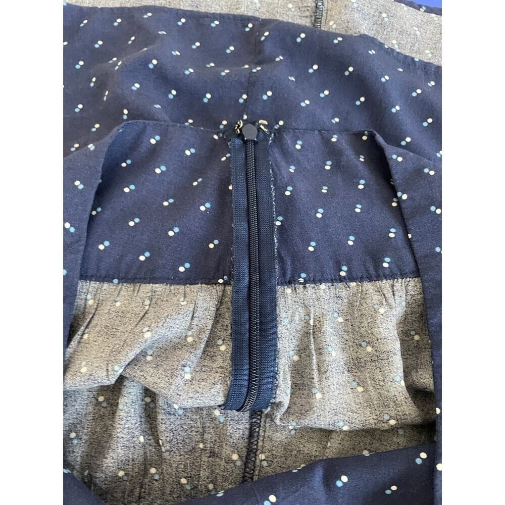Gap Navy Blue Polka Dot Rayon Skirt Size 4 A-Line Flowy Zip Back Boho - Thumbnail 10