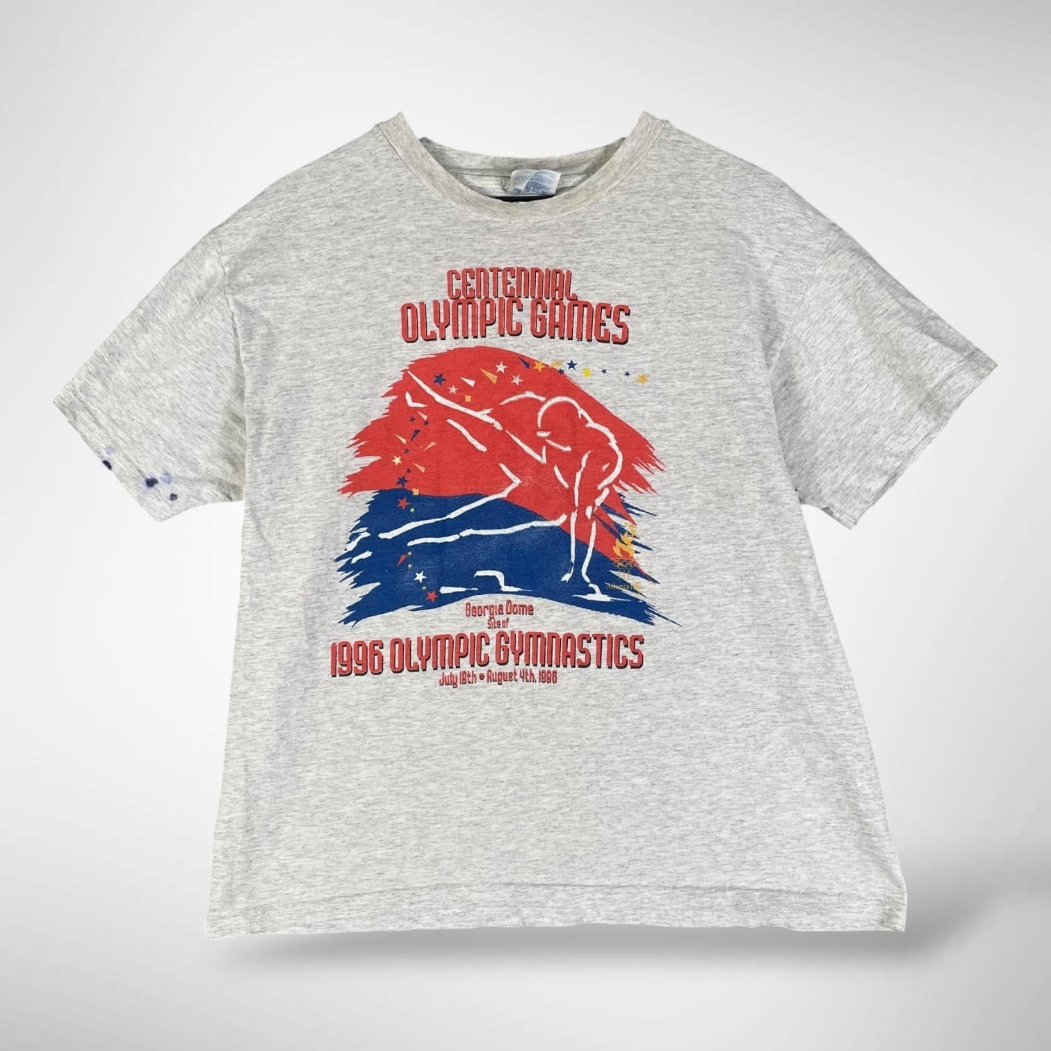 1996 Atlanta Olympics Gymnastics T Shirt Mens L Hanes Heavyweight Centennial