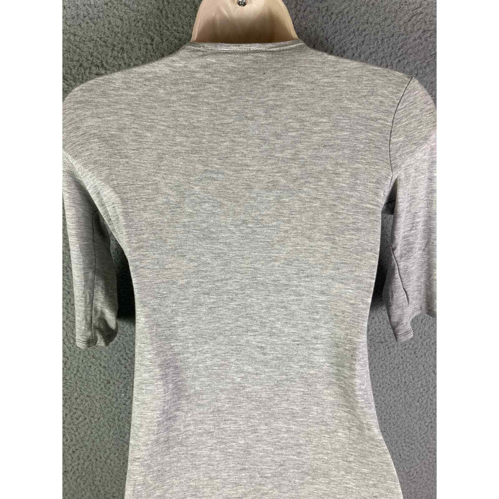 NWT Wrap Dress Womens Medium Gray Midi Rayon Spandex Casual Office Stretch - Thumbnail 9