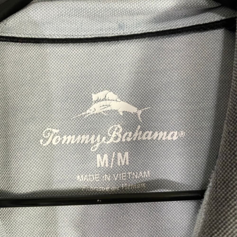 Tommy Bahama Polo Shirt Mens Medium Gray Short Sleeve Soft Knit Golf Casual - Thumbnail 4