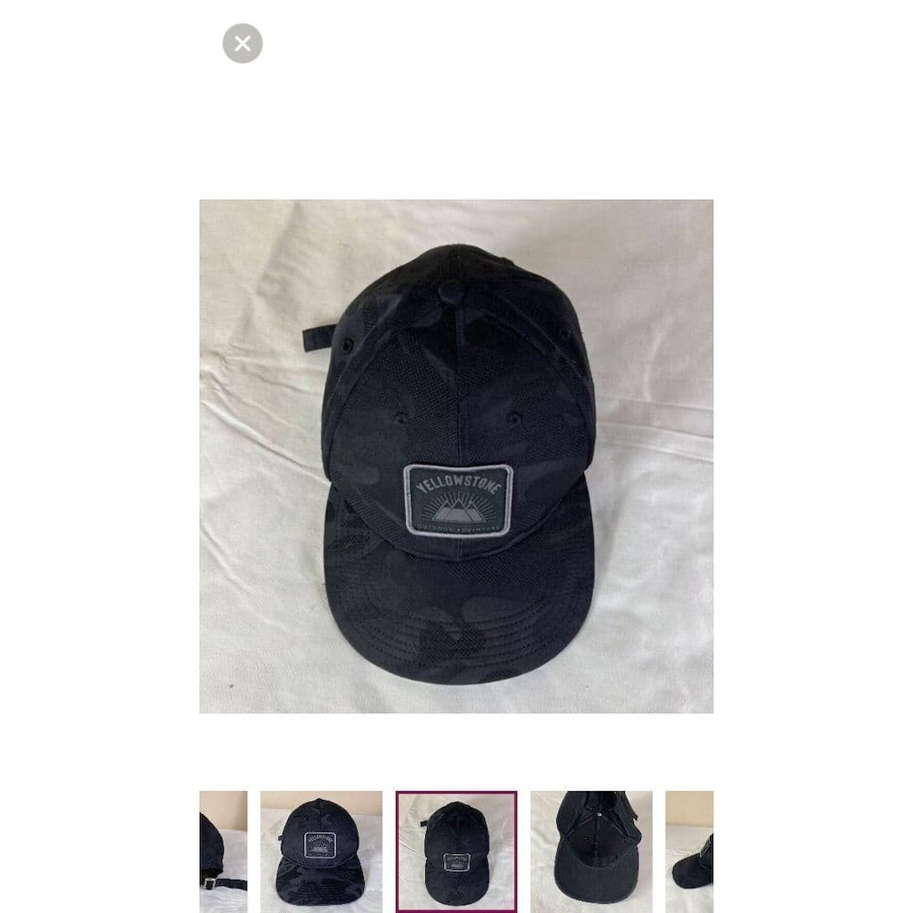 Yellowstone Camo Baseball Cap Mens Black Outdoor Adventure Hat Adjustable - Thumbnail 7