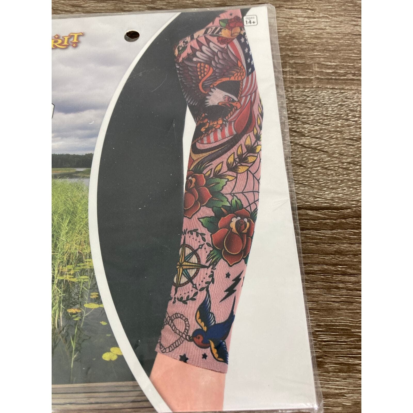 Tattoo Arm Sleeve Costume Accessory Dragon Rose Halloween Cosplay Unisex Set - Thumbnail 5