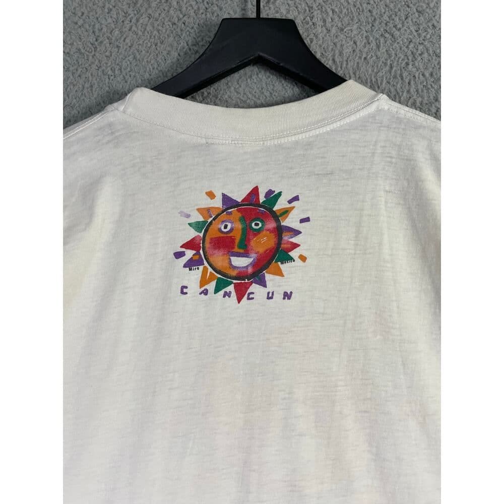 Vintage Cancun Mexico T Shirt Mens XL Sun Face Graphic Tee Miro Toucan 90s - Thumbnail 12