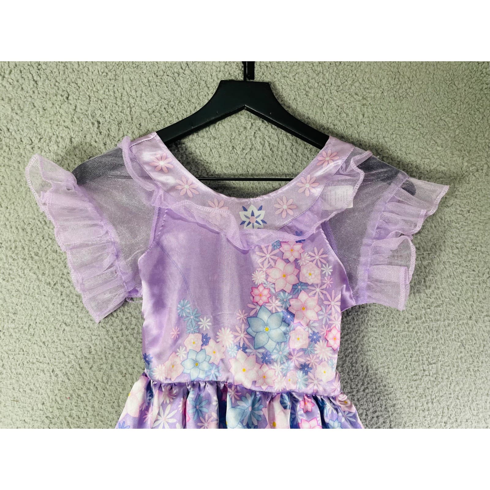 Disney Encanto Isabela Costume Dress Girls 4-6X Purple Floral Halloween - Thumbnail 7