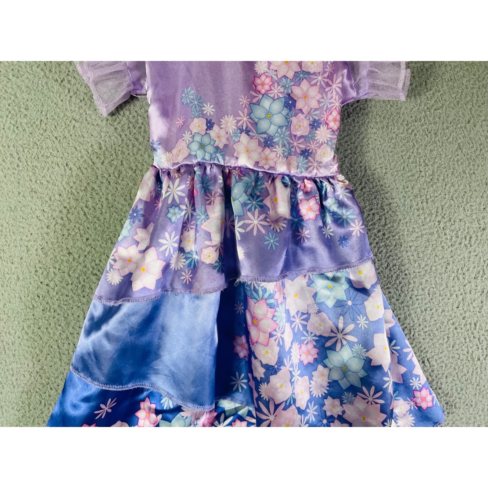 Disney Encanto Isabela Costume Dress Girls 4-6X Purple Floral Halloween - Thumbnail 8
